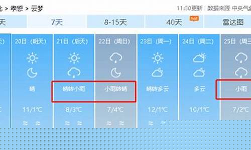 云梦天气预报15天_云梦天气预报15天查询百度